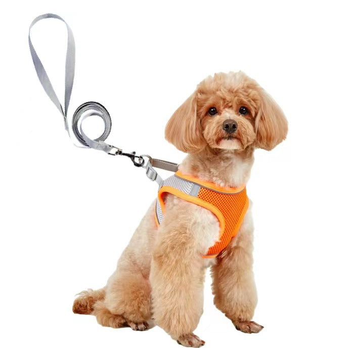 KFX-9527613 Breathable Polyester Dog Leash with Chest Strap for Small Breeds
