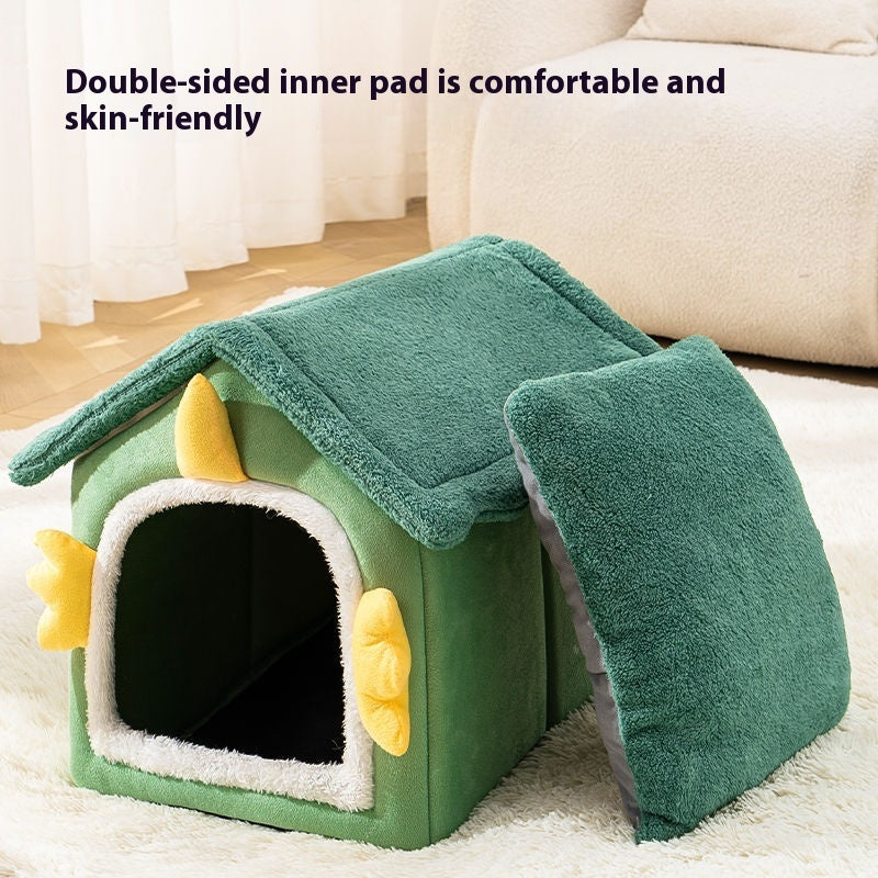 KFX-9529021 Super Cozy Cat Nest with Soft Cushion and Blanket for All Seasons