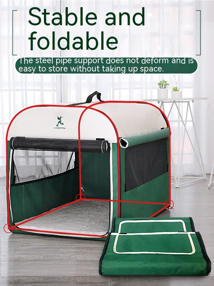 KFX-9529789 Cozy Large Dog Kennel for Indoor and Outdoor Use – Breathable Anti-Mosquito Green Design