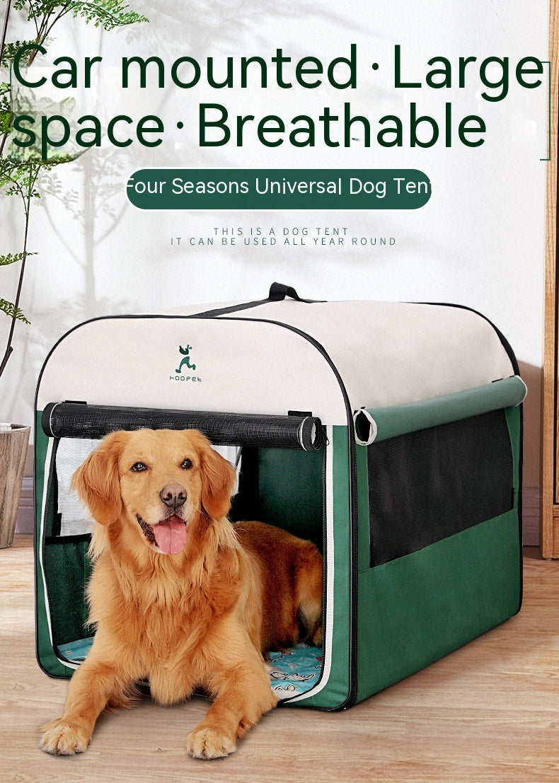 KFX-9529789 Cozy Large Dog Kennel for Indoor and Outdoor Use – Breathable Anti-Mosquito Green Design