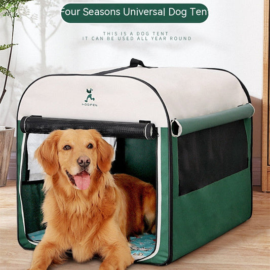 KFX-9529789 Cozy Large Dog Kennel for Indoor and Outdoor Use – Breathable Anti-Mosquito Green Design