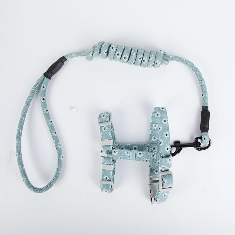 KFX-9530557 Anti-stroke Cat Leash with Floral Design - Cotton, Available in S, M, L Sizes