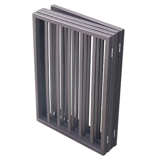 KFX-9532349 Portable Folding Pet Gate for Doorways – Dark Brown Populus Wood, 73x24 Inches, Easy to Move and Store