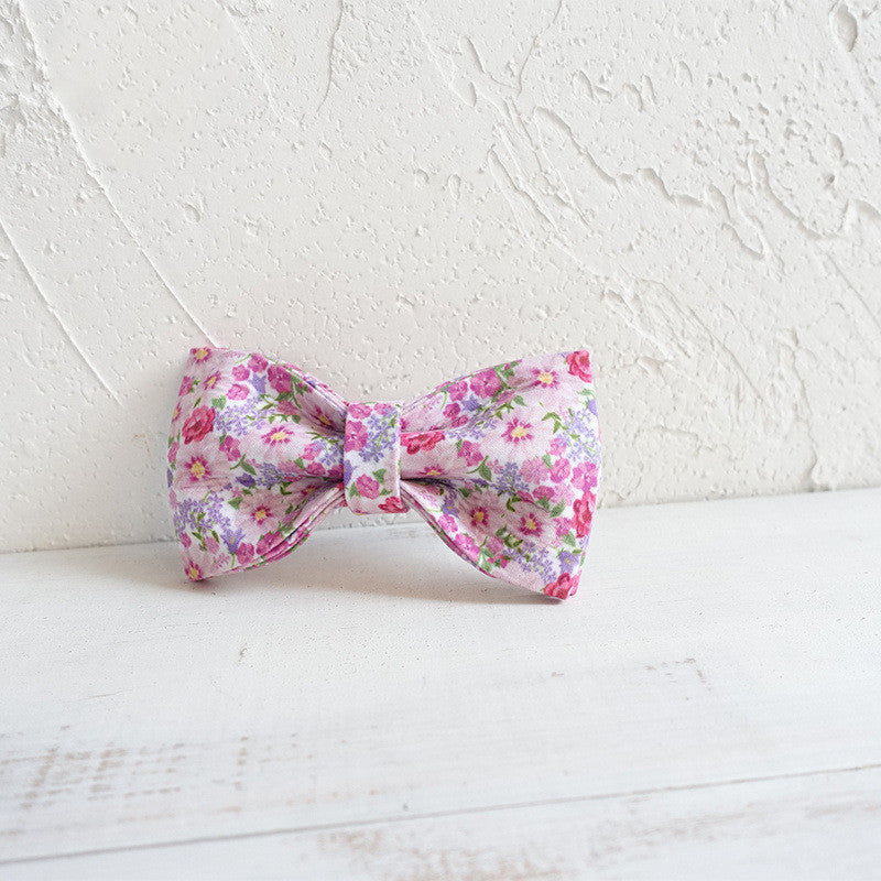 KFX-9532989 Double Layer Bow Tie Dog Collar with Flower Decoration - Available in XS to XL Sizes