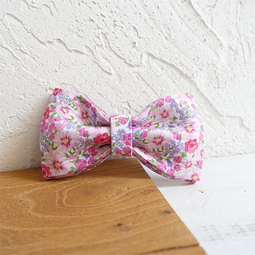 KFX-9532989 Double Layer Bow Tie Dog Collar with Flower Decoration - Available in XS to XL Sizes