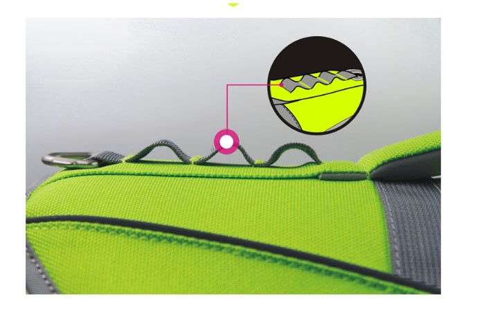 KFX-9534909 Fluorescent Green Dog Life Jacket – Swimmable Vest for Small to XXL Dogs