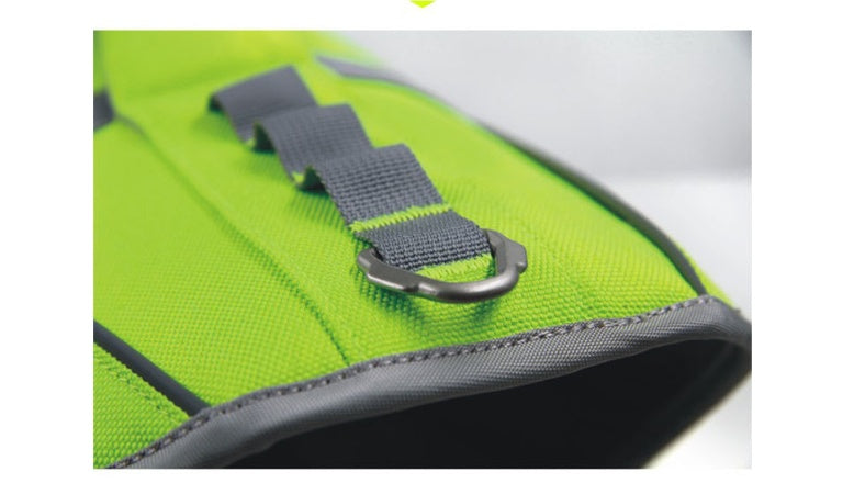 KFX-9534909 Fluorescent Green Dog Life Jacket – Swimmable Vest for Small to XXL Dogs