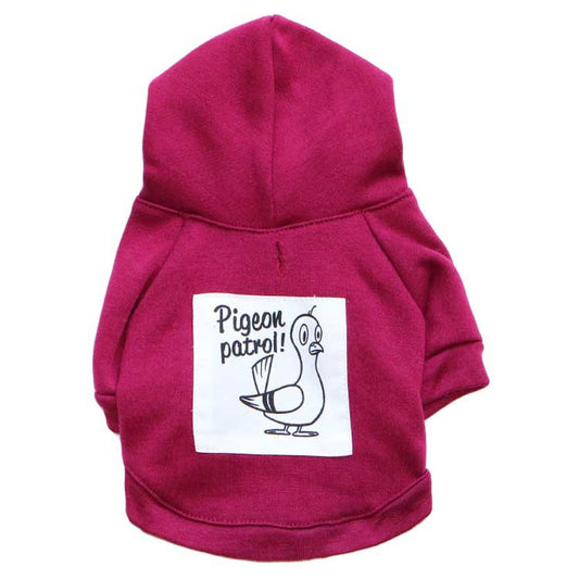 KFX-9535805 Fleece Printed Kangaroo Pocket Pet Sweatshirt in Navy Blue and Maroon