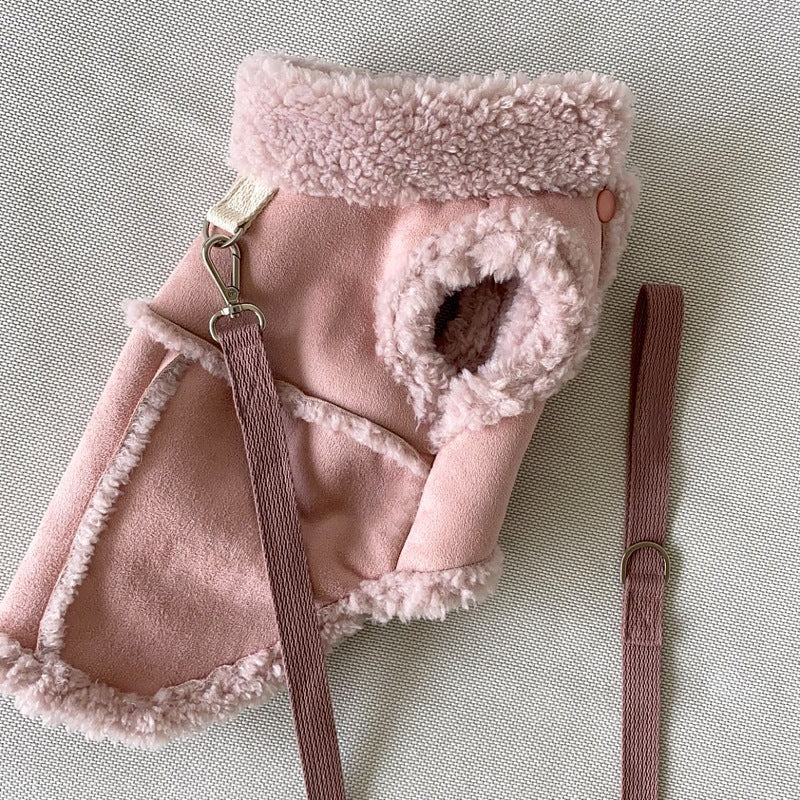 KFX-9536317 Cozy Autumn Winter Traction Vest for Pets - Available in Brown, Pink, and White Sizes XS to XL