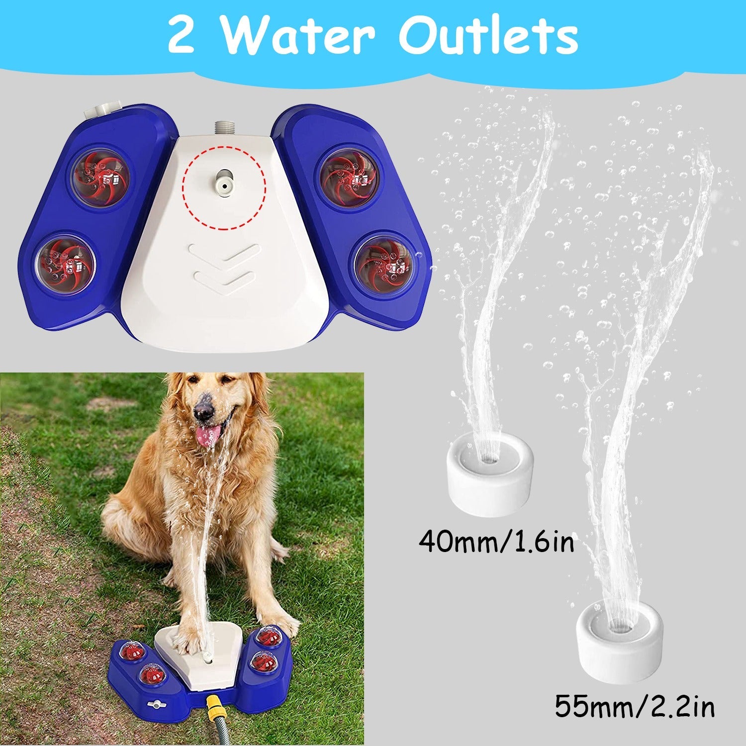 KFX-9536573 Multifunctional Automatic Dog Water Fountain with Sprinkler and Shower Balls for Drinking and Playtime