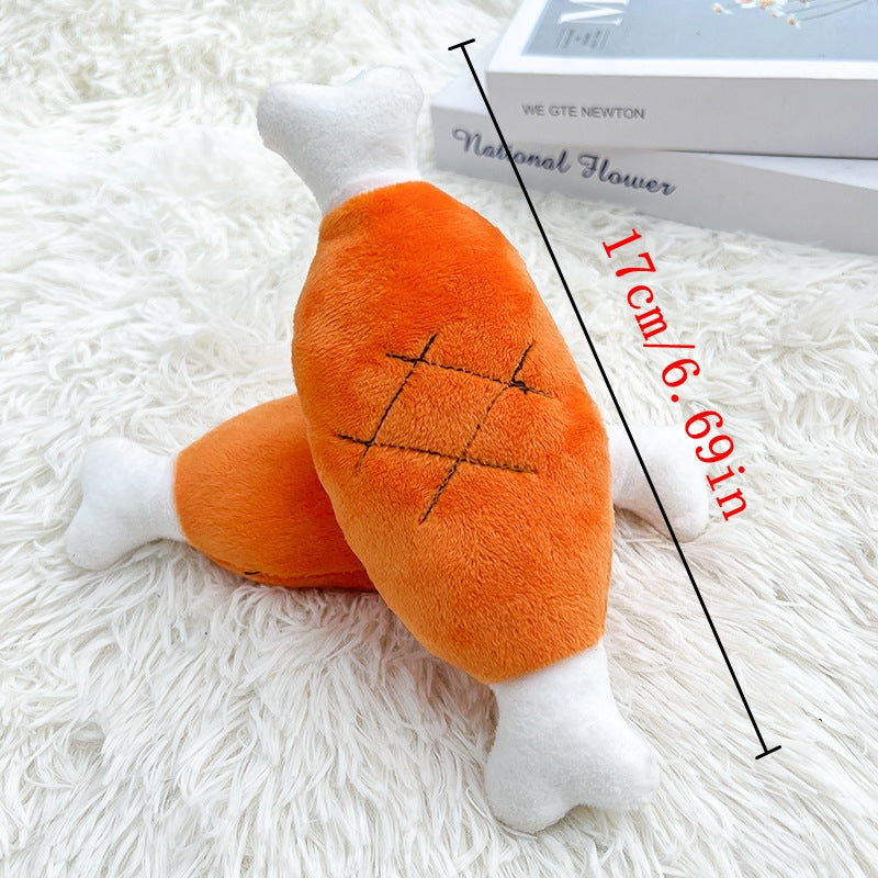 KFX-9538109 Plush Chicken Leg Dog Chew Toy - Soft Durable Design for Small to Medium Dogs and Puppies