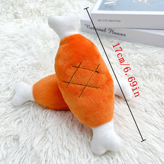 KFX-9538109 Plush Chicken Leg Dog Chew Toy - Soft Durable Design for Small to Medium Dogs and Puppies