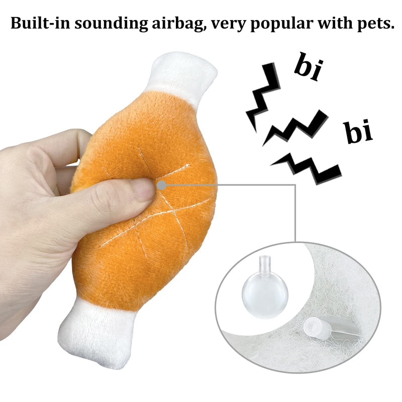 KFX-9538109 Plush Chicken Leg Dog Chew Toy - Soft Durable Design for Small to Medium Dogs and Puppies