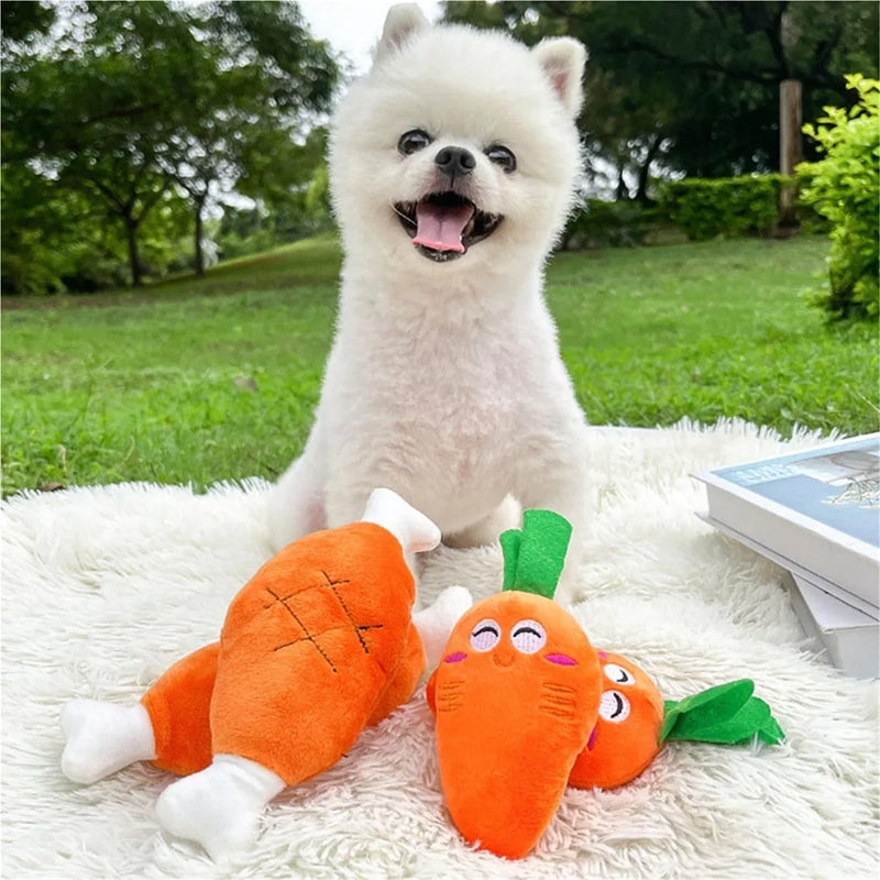 KFX-9538109 Plush Chicken Leg Dog Chew Toy - Soft Durable Design for Small to Medium Dogs and Puppies