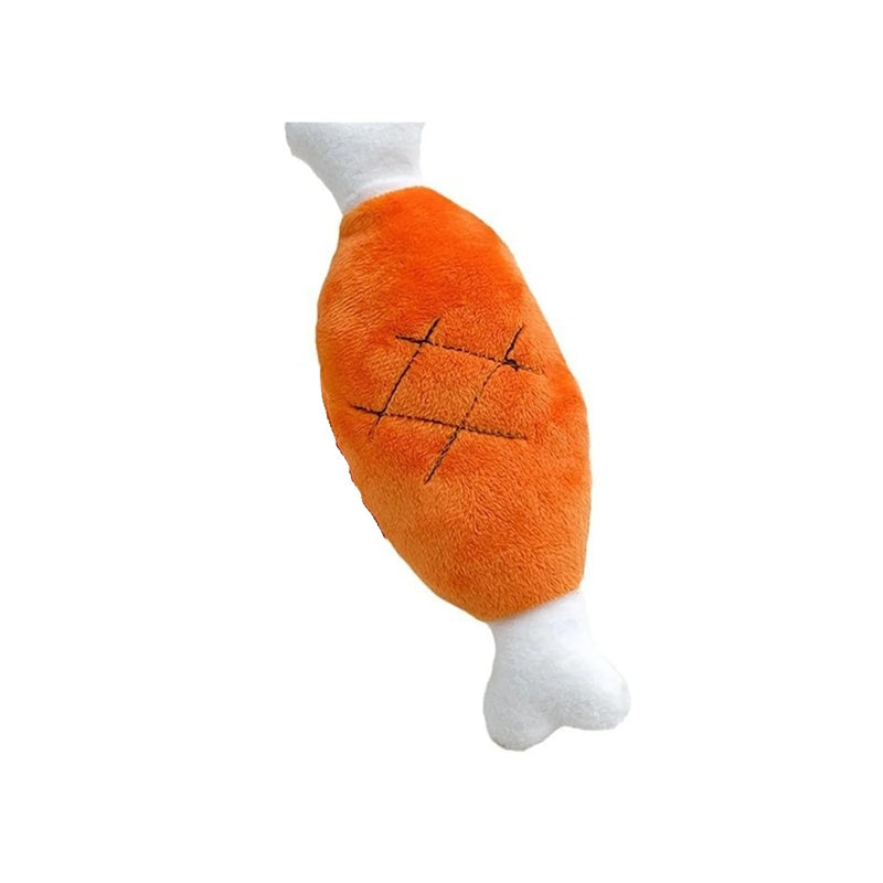 KFX-9538109 Plush Chicken Leg Dog Chew Toy - Soft Durable Design for Small to Medium Dogs and Puppies