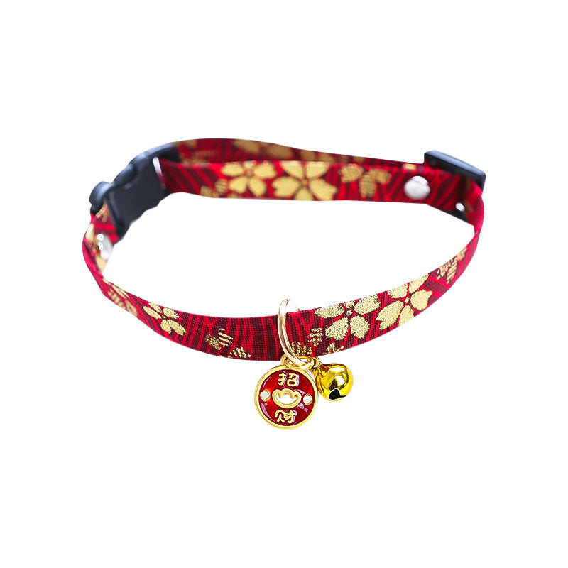 KFX-9538493 Adjustable Cat and Dog Collar with Colorful Bell – Various Stylish Designs Available