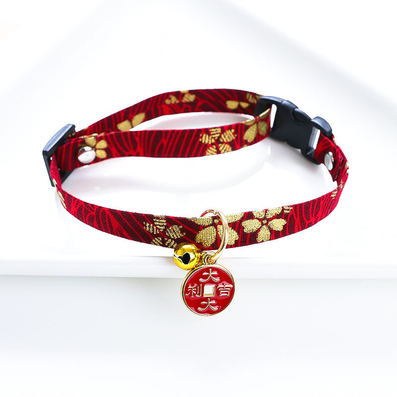 KFX-9538493 Adjustable Cat and Dog Collar with Colorful Bell – Various Stylish Designs Available