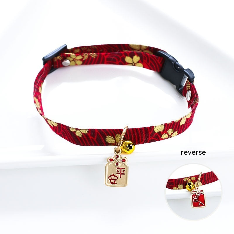 KFX-9538493 Adjustable Cat and Dog Collar with Colorful Bell – Various Stylish Designs Available