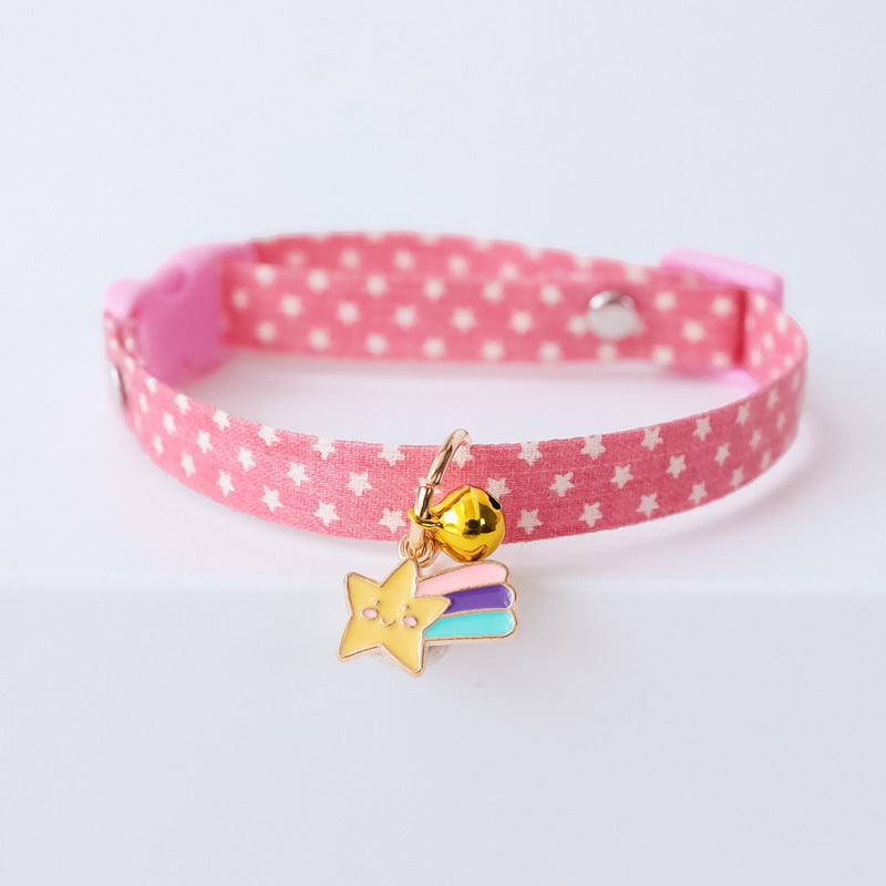 KFX-9538493 Adjustable Cat and Dog Collar with Colorful Bell – Various Stylish Designs Available