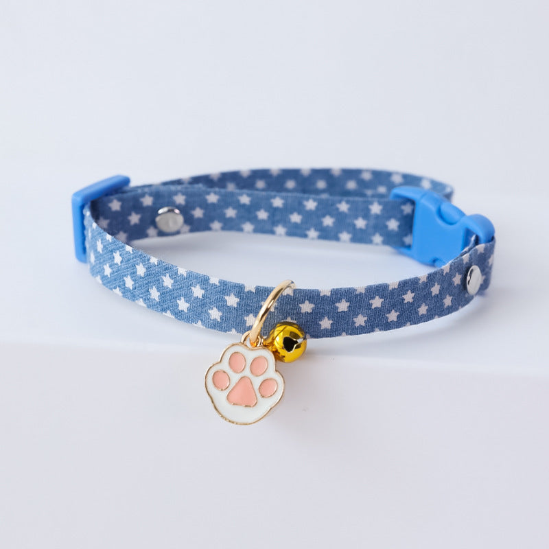 KFX-9538493 Adjustable Cat and Dog Collar with Colorful Bell – Various Stylish Designs Available