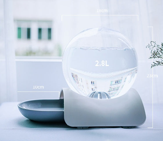 KFX-9542333 Non-Wet Mouth Water Dispenser for Cats - 2.8L Capacity with Compact Design and Dust-Proof Bowl