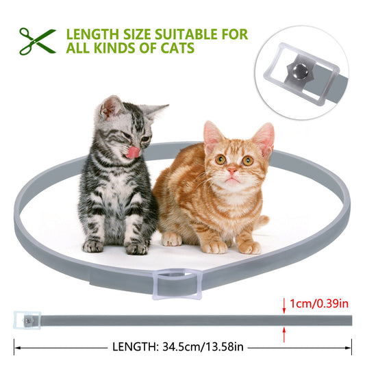 KFX-9544253 Adjustable Pet Insect Repellent Collar - Cat Gray, Suitable for Various Occasions and Seasons