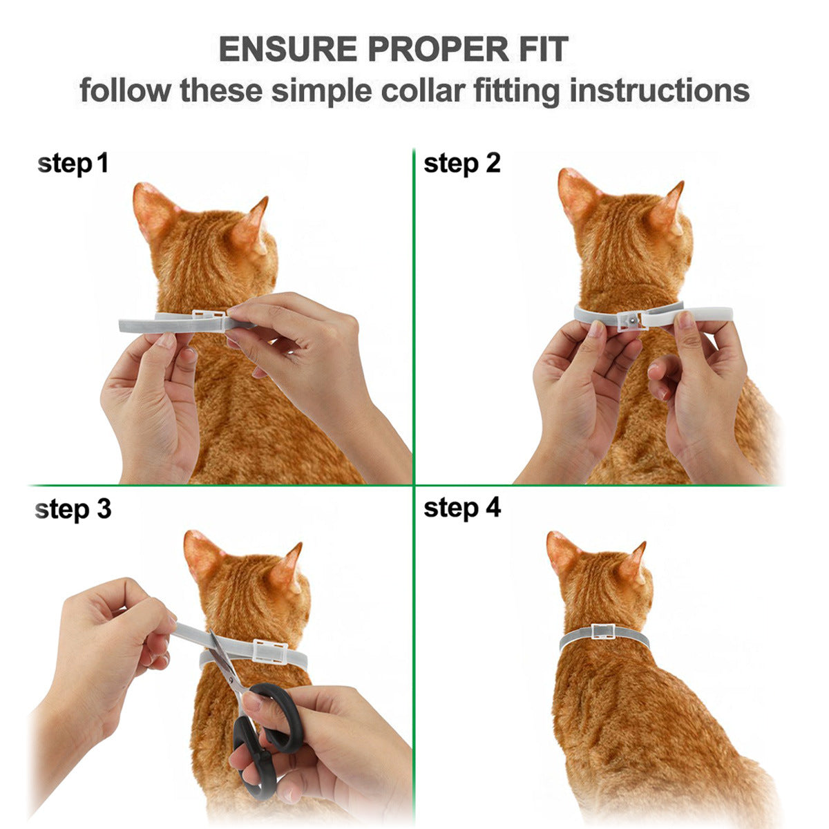 KFX-9544253 Adjustable Pet Insect Repellent Collar - Cat Gray, Suitable for Various Occasions and Seasons
