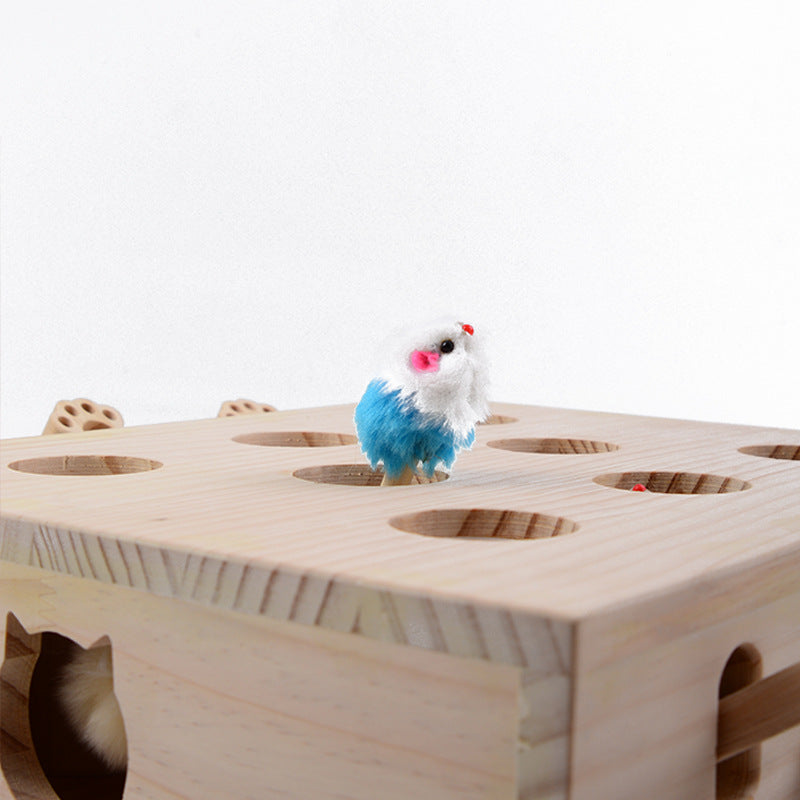 KFX-9544893 Interactive Wooden Gopher Cat Toy for Engaging Playtime
