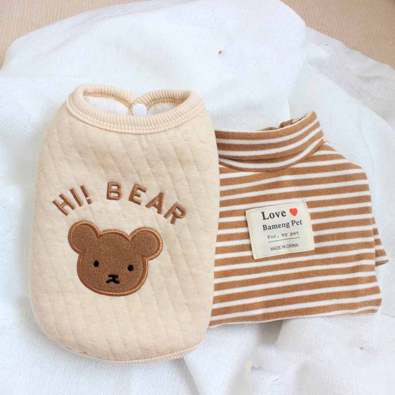 KFX-9546813 Cozy Cotton Vest Suit for Pets - High Collar Bottoming Shirt in Multiple Sizes