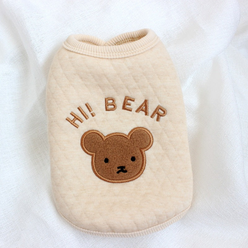 KFX-9546813 Cozy Cotton Vest Suit for Pets - High Collar Bottoming Shirt in Multiple Sizes