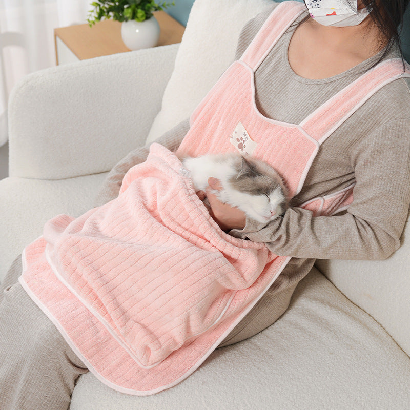 KFX-9547069 Petting Apron for Cats - Soft Cloth with Adjustable Holes - Multiple Color Options Available