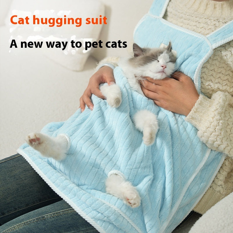 KFX-9547069 Petting Apron for Cats - Soft Cloth with Adjustable Holes - Multiple Color Options Available