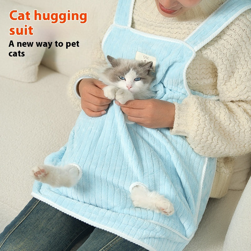 KFX-9547069 Petting Apron for Cats - Soft Cloth with Adjustable Holes - Multiple Color Options Available