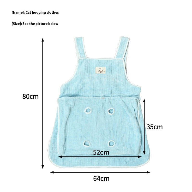 KFX-9547069 Petting Apron for Cats - Soft Cloth with Adjustable Holes - Multiple Color Options Available