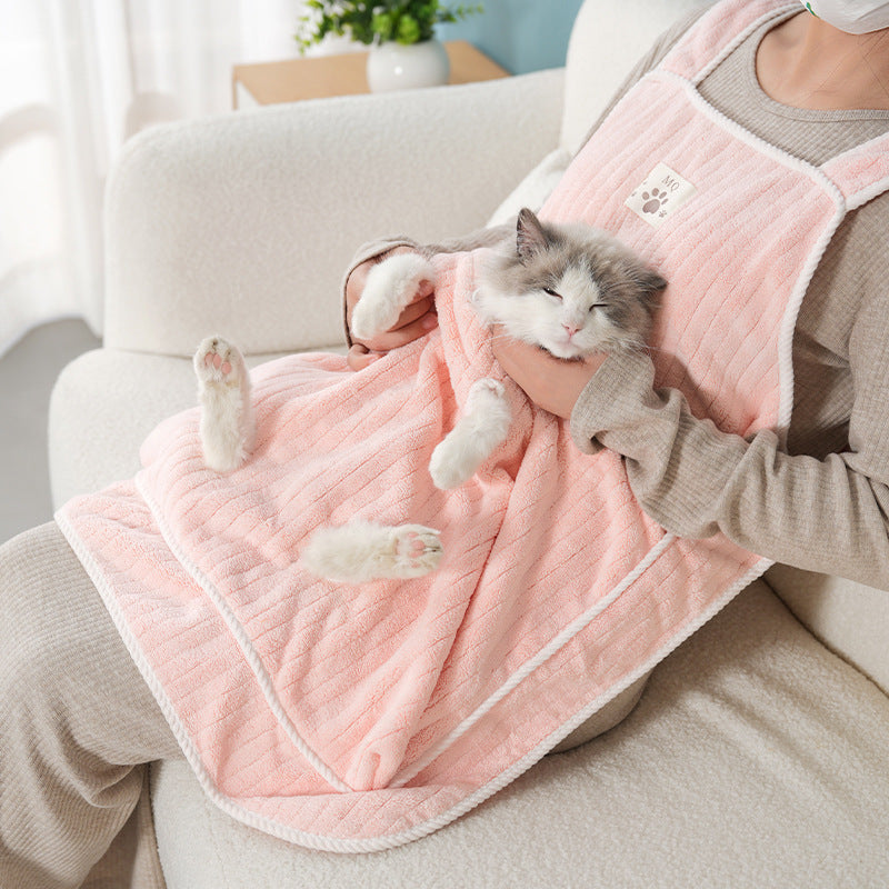 KFX-9547069 Petting Apron for Cats - Soft Cloth with Adjustable Holes - Multiple Color Options Available