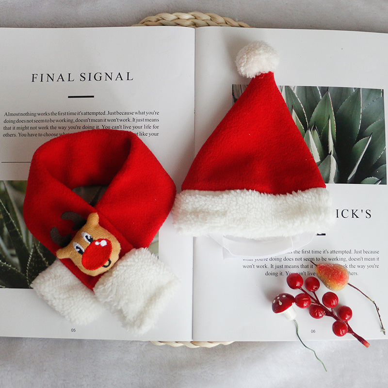KFX-9550397 Christmas Pet Scarf and Hat Set with Cloaks and Seasonal Accessories for Dogs and Cats