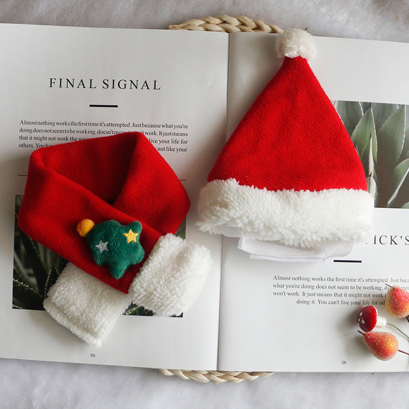 KFX-9550397 Christmas Pet Scarf and Hat Set with Cloaks and Seasonal Accessories for Dogs and Cats