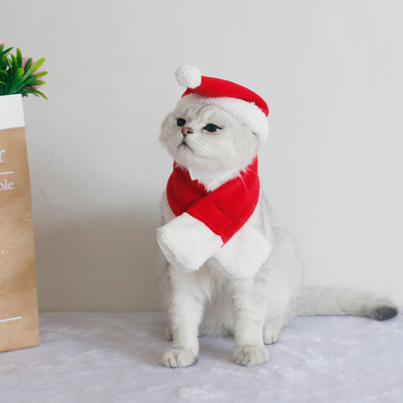 KFX-9550397 Christmas Pet Scarf and Hat Set with Cloaks and Seasonal Accessories for Dogs and Cats