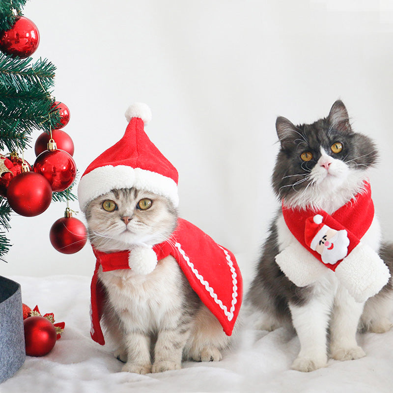 KFX-9550397 Christmas Pet Scarf and Hat Set with Cloaks and Seasonal Accessories for Dogs and Cats