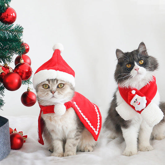 KFX-9550397 Christmas Pet Scarf and Hat Set with Cloaks and Seasonal Accessories for Dogs and Cats