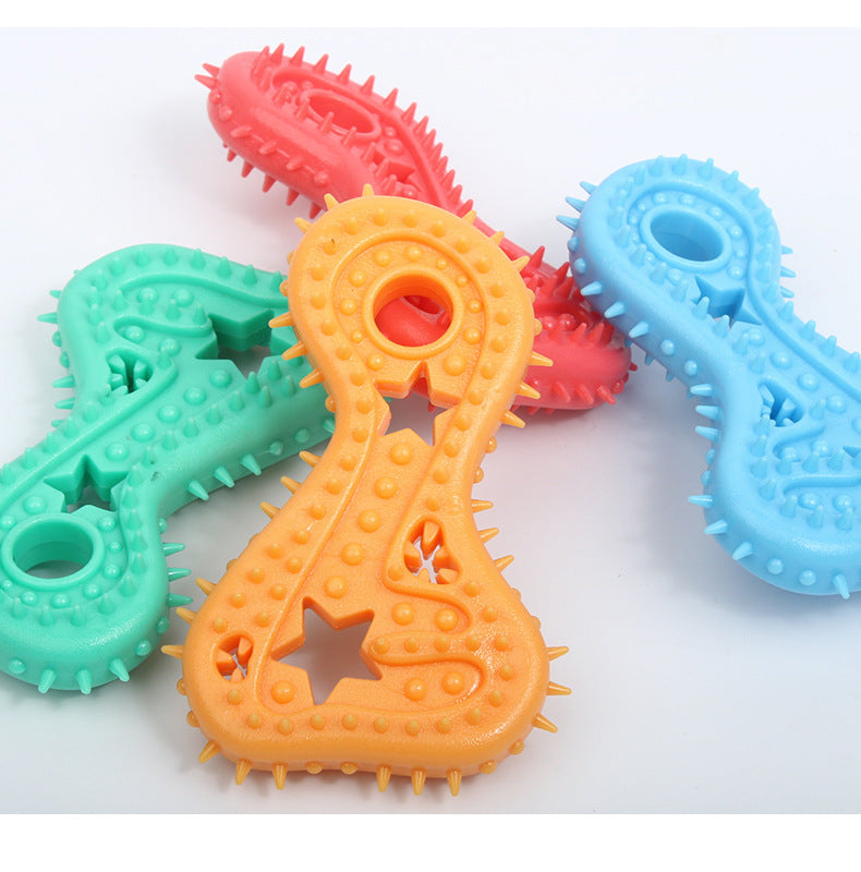 KFX-9550653 Durable Rubber Chew Toy for Small Dogs - Teeth Cleaning and Bite Resistance