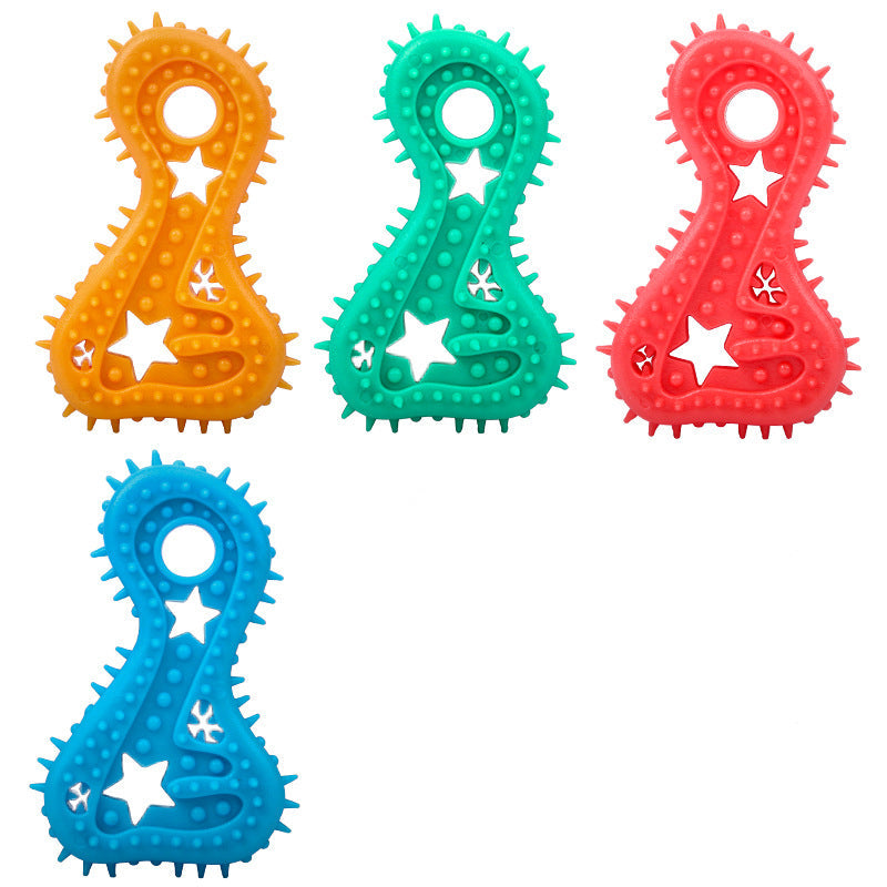 KFX-9550653 Durable Rubber Chew Toy for Small Dogs - Teeth Cleaning and Bite Resistance