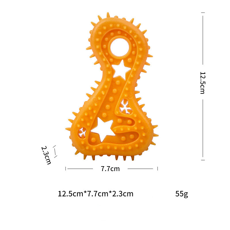 KFX-9550653 Durable Rubber Chew Toy for Small Dogs - Teeth Cleaning and Bite Resistance