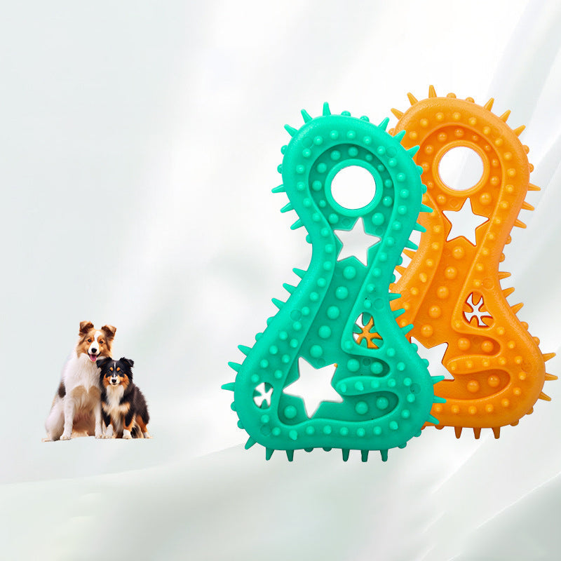 KFX-9550653 Durable Rubber Chew Toy for Small Dogs - Teeth Cleaning and Bite Resistance