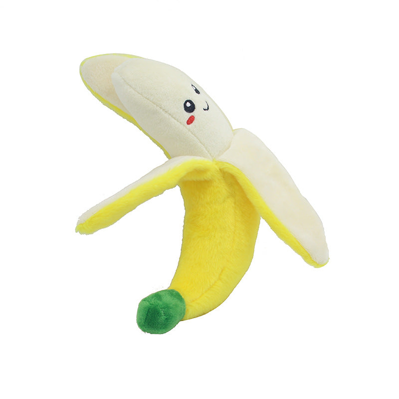 KFX-9551677 Educational Plush Sound Toys for Pets - Fruit & Vegetable Set including Carrot, Banana, Eggplant, Cactus, Pineapple, and Corn