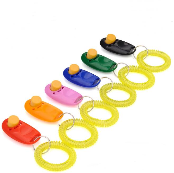KFX-9552829 Dog Training Clicker with Key Ring and Wrist Strap - 7 Color Options