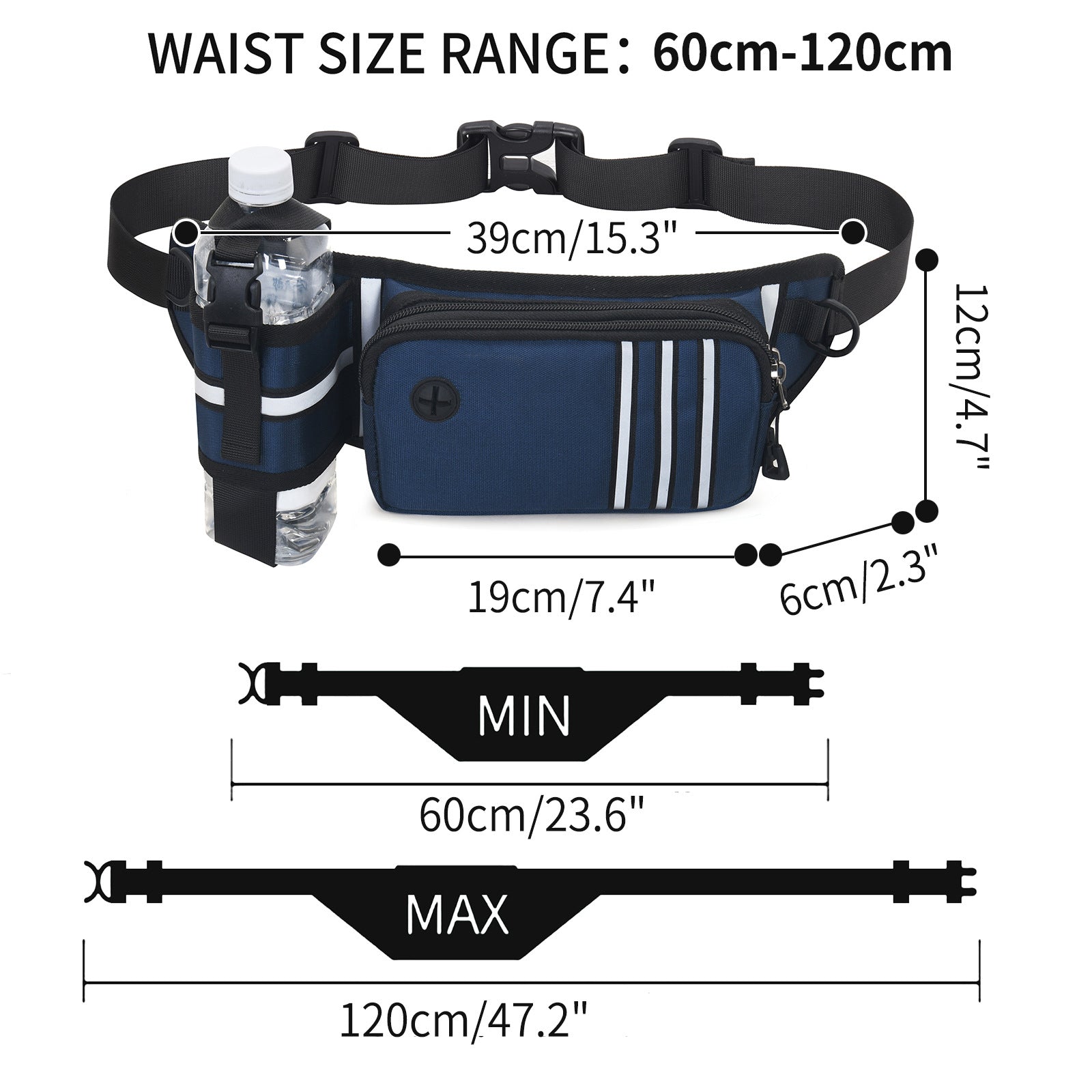 KFX-9559997 Outdoor Sports Waist Bag with Dog Leash and Garbage Bags - Waterproof, Breathable, Wear-Resistant