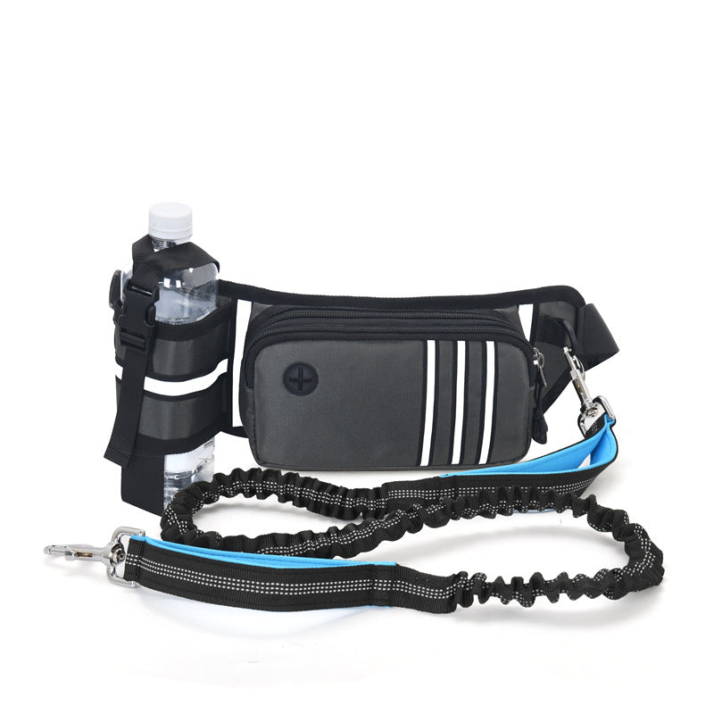 KFX-9559997 Outdoor Sports Waist Bag with Dog Leash and Garbage Bags - Waterproof, Breathable, Wear-Resistant