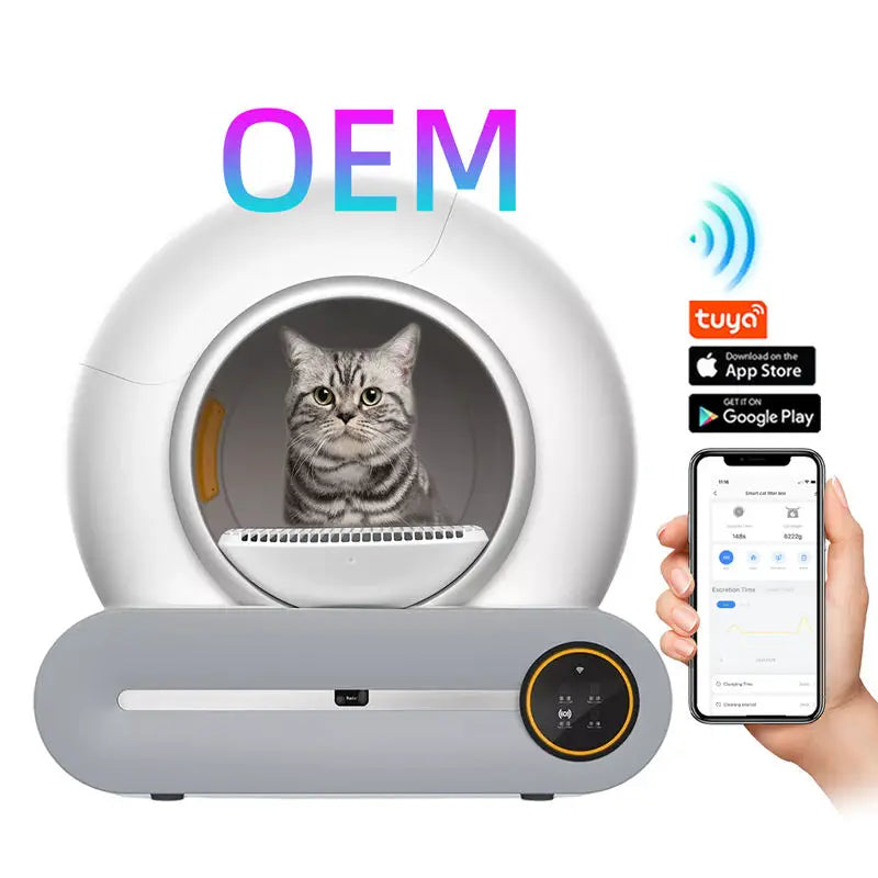 KFX-956115 Automated Self-Cleaning Cat Litter Box - 65L Capacity, Odor Control, Eco-Friendly Design