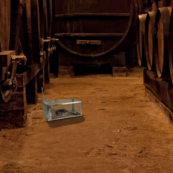 KFX-9561405 Humane Galvanized Iron Mouse Trap for Effective Rodent Control - Easy Set One-Door Design